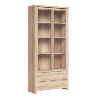 Petits Meubles Vitrina 2 puertas y 2 cajones tableros de aglomerado laminados madera