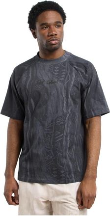 Carlo Colucci T-shirt met all-over print - Heren - T-shirts - Zwart - XL - Katoen - Tops