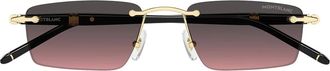 Montblanc Sunglasses Mb0484 S 003 Gold Black/Purple Gray Men