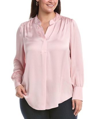Anne Klein Plus Pleat Front Blouse