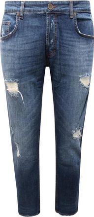 Ga&euml;lle Paris Slimme Denim Broek met Scheuren - Heren - Skinny Jeans - Blauw - W40 - Denim - Jeans