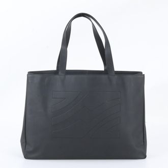 Ferragamo Black Leather Shoulder Bag Tote Bag (Pre-Owned)