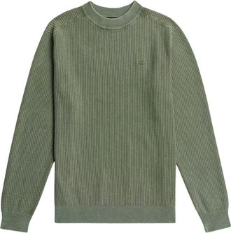 G-Star Washed Knit Pullover - Heren - Ronde hals truien - Groen - L - Katoen - Truien & Vesten