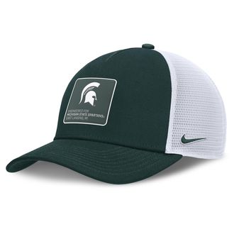 Nike Michigan State On-Field Rise Engineered Nike Mens College Trucker Adjustable Hat in Green | NC97024NMST-RMZ