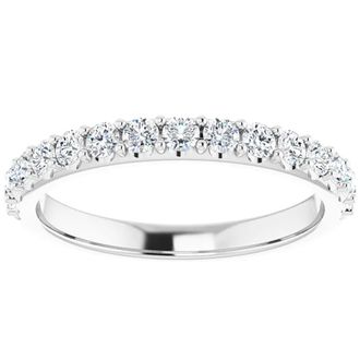 Pompeii3 1/2Ct Lab Grown Diamond Stackable Anniversary Wedding Ring 14k White Gold