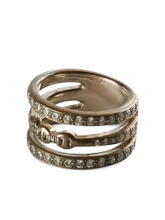 Hoorsenbuhs embellished ring - women - Sterling Silver/Diamond - 5