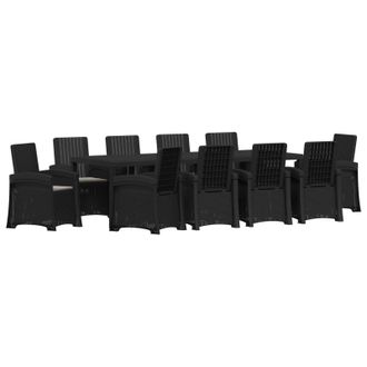 vidaXL Set Da Pranzo Per Giardino 11 Pz Antracite E Grigio Chiaro Vidaxl