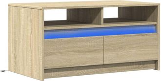 vidaXL Coffee Table with led Lights Sonoma Oak Engineered Wood Vidaxl