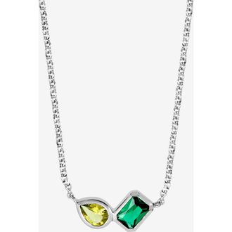 Dower & Hall Green Garnet & Peridot Duo Tutti Frutti Necklace in Sterling Silver at Nordstrom, Size 18
