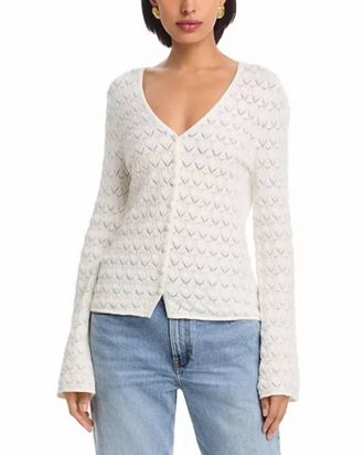 French Connection Mozart Heartleaf Crochet Cardigan In Ivory
