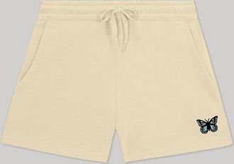 Dalix Womens Butterfly Midweight Washed Fleece Shorts in Bone at Nordstrom, Size Xx-Large