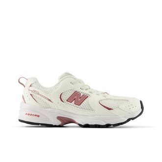 New Balance Ni&ntilde;os 530 Bungee Lace en Blanco/Rosa, Talla 32.5