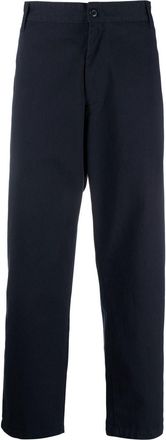Carhartt Work in Progress logo-patch wide-leg trousers - men - Cotton/Polyester - 34 - Blue