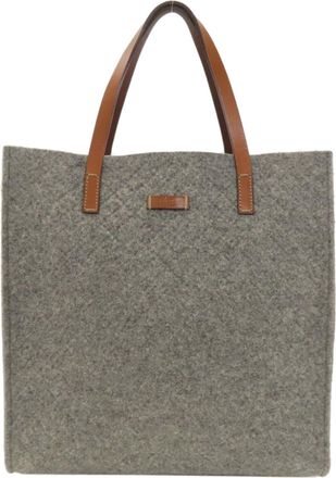 Gucci Gray Felt Tote Bag (Pre-Owned)
