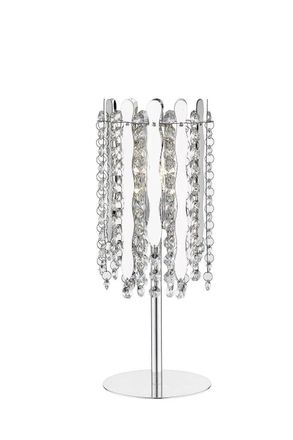 Netlighting Belize 1 Light Table Lamp Chrome Crystal in Grey
