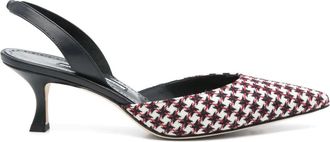 Manolo Blahnik 50 mm Carolyne Gala slingback sandalen - Wit