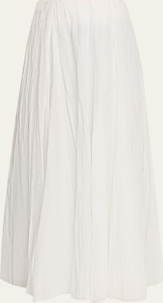 Vince Crinkled Pliss&eacute; Cotton-Blend Maxi Skirt
