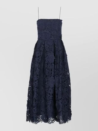 Rotate lace strapless midi dress