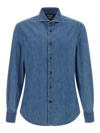 Brunello Cucinelli Blue Denim Shirt