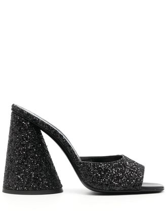 The Attico Mules Luz 105mm - Nero