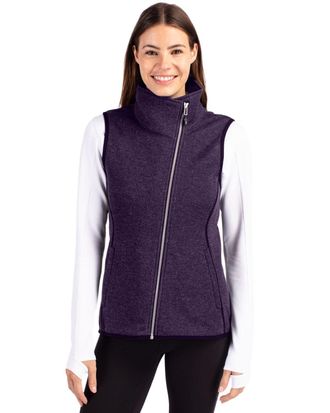 Cutter & Buck Mainsail Sweater-Knit Womens Full Zip Vest