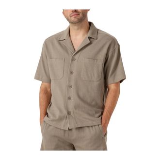 Drykorn Beige Casual Overhemd voor Heren - Heren - Korte mouwen Overhemden - Grijs - 2XL - Overhemden