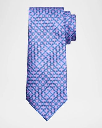 Stefano Ricci Men & apos;s Interlocked Grid Silk Tie