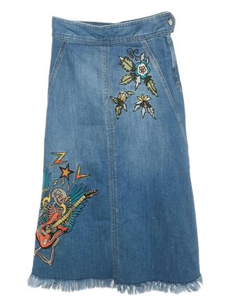 Zadig&Voltaire embroidered skirt - Blue