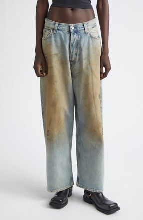 Acne Studios 2023 Loose Fit Baggy Wide Leg Jeans in Mid Blue at Nordstrom, Size X-Large