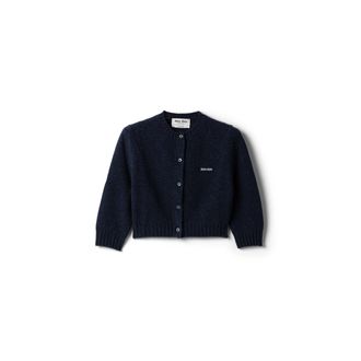Miu Miu Wool And Cashmere Cardigan, Woman, Navy, Size 36