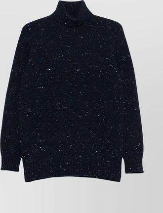 Drumohr long sleeve turtleneck speckled knit sweater