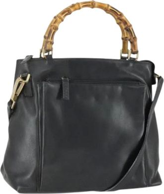 Gucci Pre-owned Handbags, female, Black, Size: ONE SIZE Pre-owned Leather Handbag