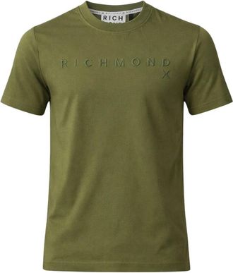 John Richmond Silkom T-shirt - Heren - T-shirts - Groen - S - Katoen - Tops