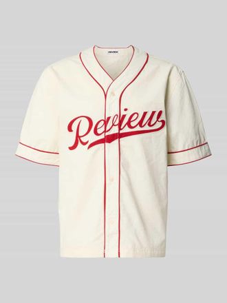 Review Relaxed Fit Freizeithemd mit Logo in Ecru, Gr&ouml;&szlig;e XL