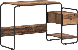 vidaXL Escritorio Con Almacenamiento Madera Envejecida Vidaxl