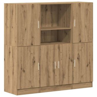 Berkfield Home 3 Piece Kitchen Cabinet Set Artisian Oak Engineered Wood in Brown