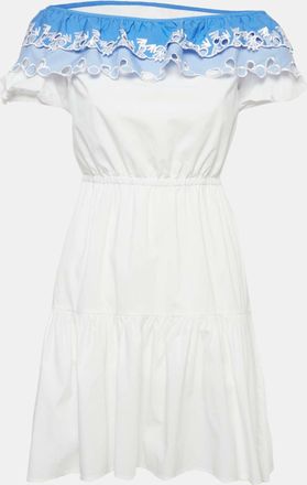 Peter Pilotto White Embroidered Cotton Pallas Mini Dress