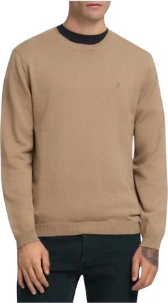Replay Ronde hals pullover - Heren - Ronde hals truien - Beige - L - Katoen - Truien & Vesten