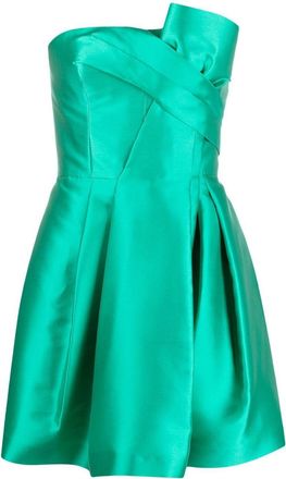 Alberta Ferretti gathered-detail strapless minidress - women - Silk/Acetate/Cupro/Polyamide/Polyester/Spandex/Elastane - 42 - Green