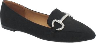 Qupid Womens Swirl Elegant Flat Loafer In Black