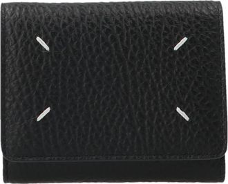 Maison Margiela Black Four-stitch Trifold Wallet