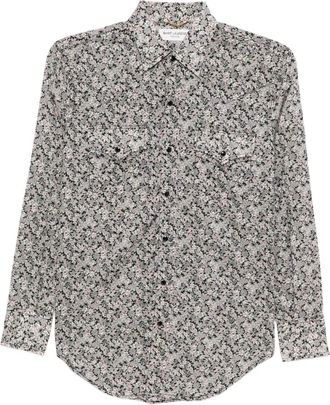 Saint Laurent Camicia a fiori - Bianco