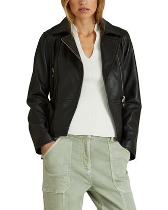 Reiss Febe Belted Leather Jacket