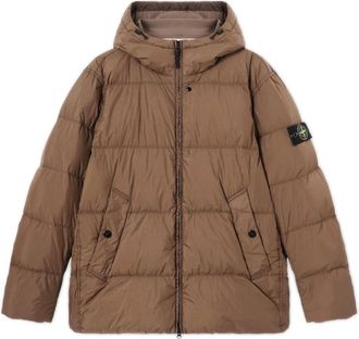 Stone Island Jassen, Heren, Bruin, XL, Leer, Stone Island Jassen