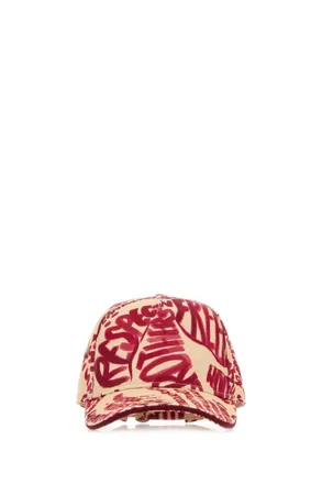 Dsquared2 Beige Red Logo Print Baseball Hat