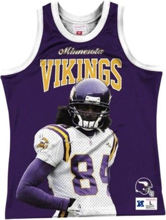 Mitchell & Ness Paarse Tanktop Randy Moss - Heren - Fitness - Paars - XL - Fitness