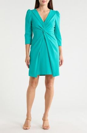 Julia Jordan Knotted Three-Quarter Sleeve Minidress in Aqua Fresh at Nordstrom Rack, Size 16