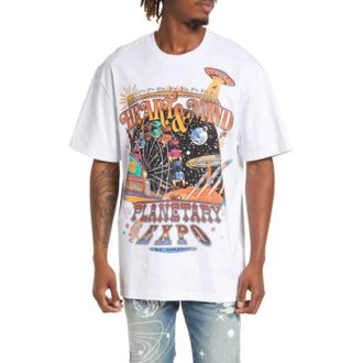Billionaire Boys Club BB Expo T-Shirt Men White Cotton Graphic Oversized FROG434