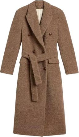 Golden Goose Womens Journey Ws Double Breasted Coat With Detachable Belt Casentino Wool - Tan Nylon - Size EU 38 (Womens)