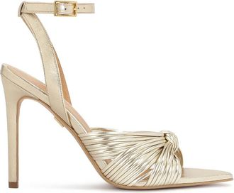 Kazar Gouden leren sandalen met hak - Dames - Sandalen met hakken - Geel - 36 EU - Leer - Schoenen